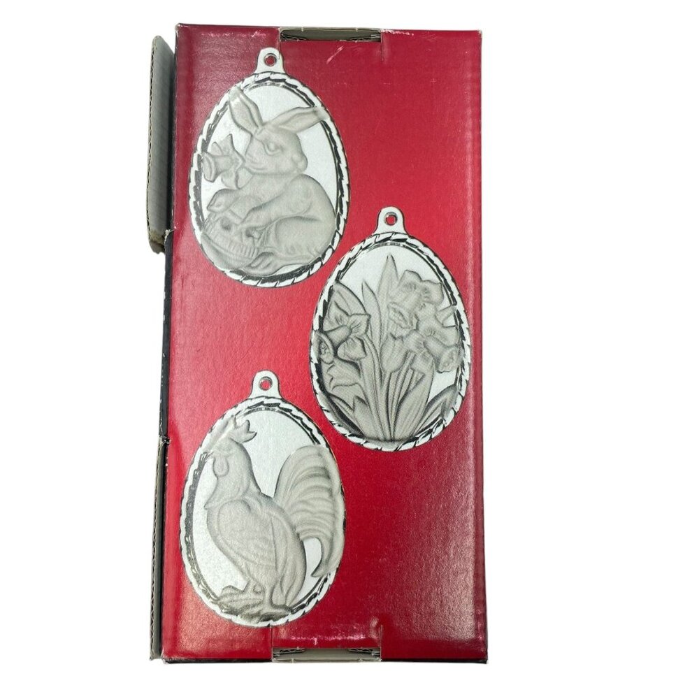Nachtmann Germany Crystal Suncatcher Ornaments Set of 3 Rabbit Rooster Daffodil